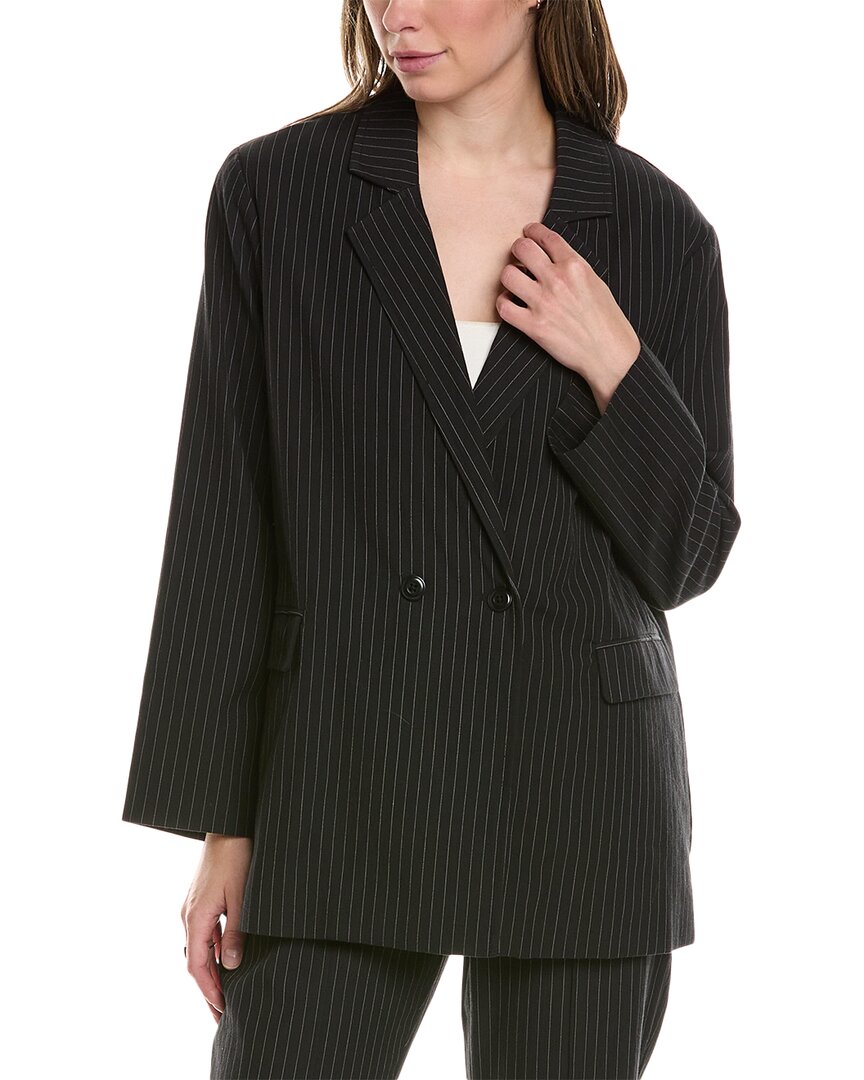 Shop The Great The Shlumpy Wool-blend Blazer In Black