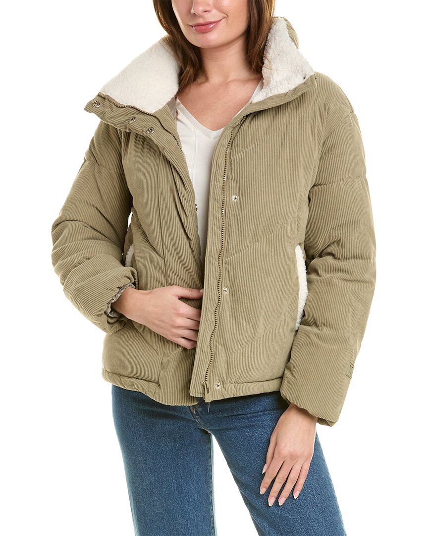 Shop Hurley Fairsky Quilted Corduroy Puffer Jacket In Green