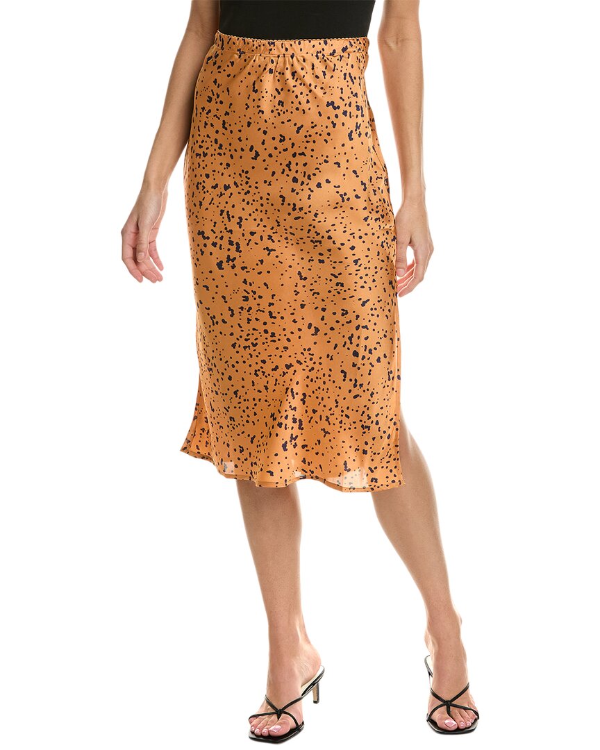 Shop City Sleek Printed Midi Skirt In Brown