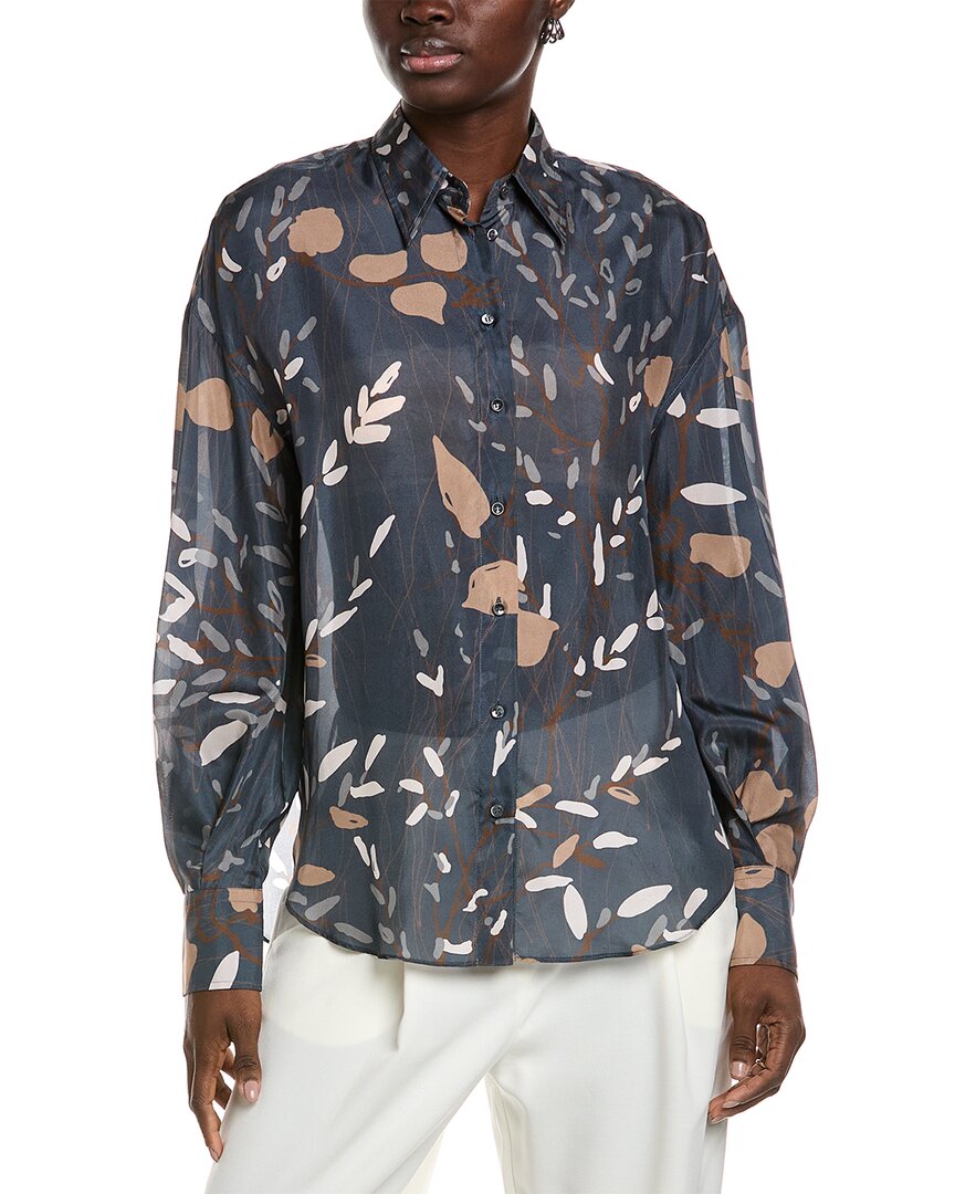 Brunello Cucinelli Abstract-print Silk Shirt
