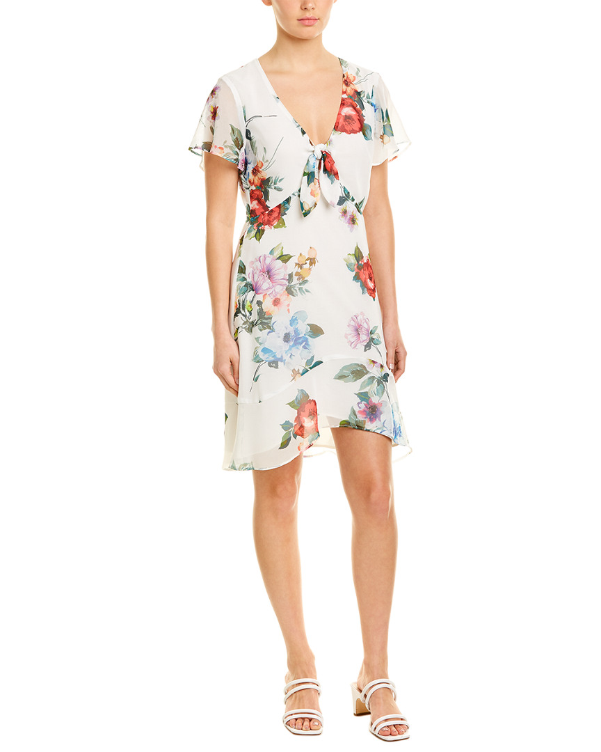 Image of Lavender Brown Tie-Front A-Line Dress