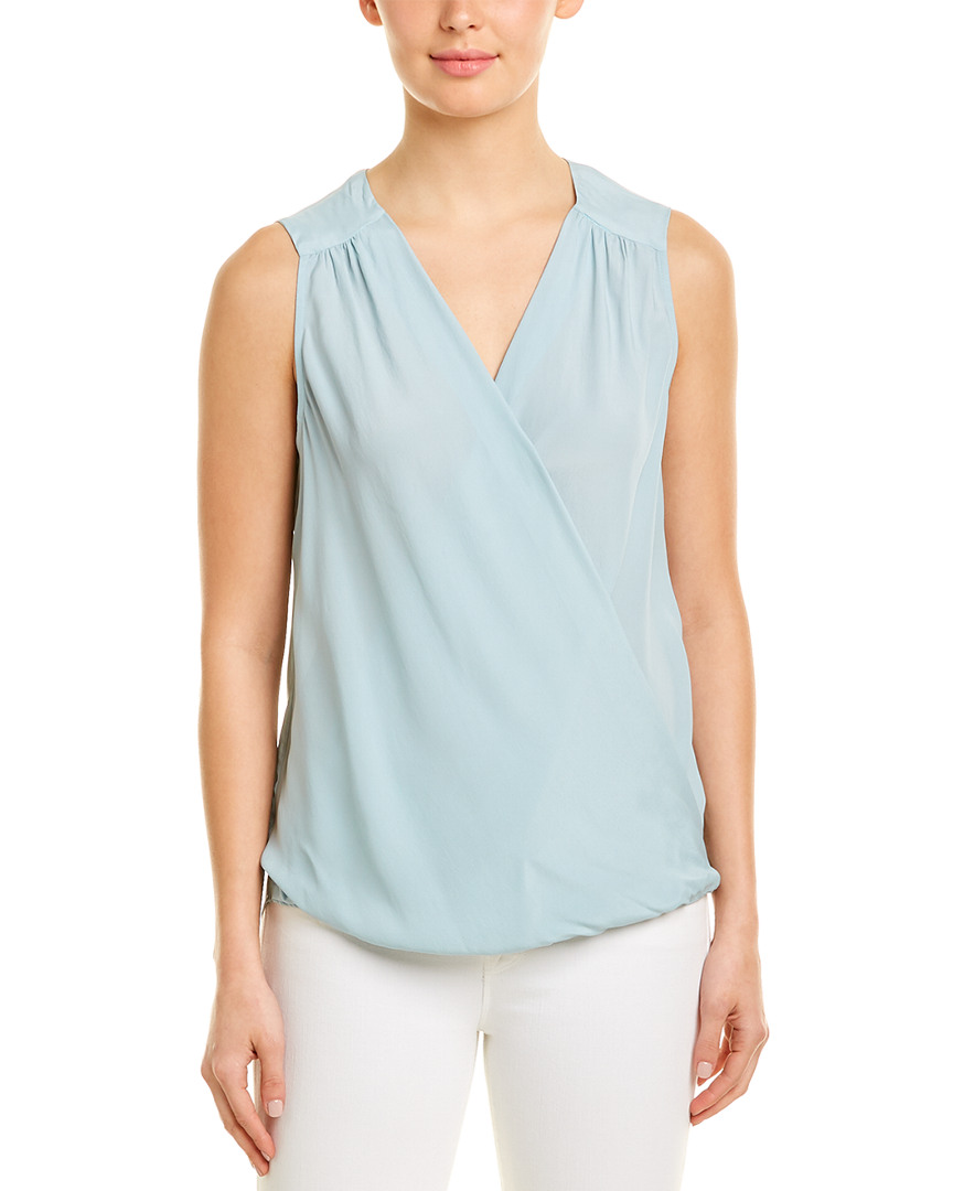 Image of Lavender Brown Surplice Silk-Blend Blouse