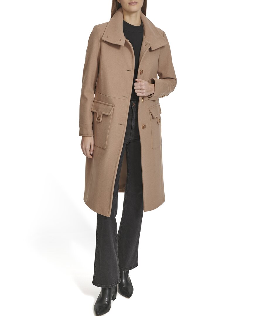 Andrew Marc Almedia Cadet Wool-blend Coat In Neutral