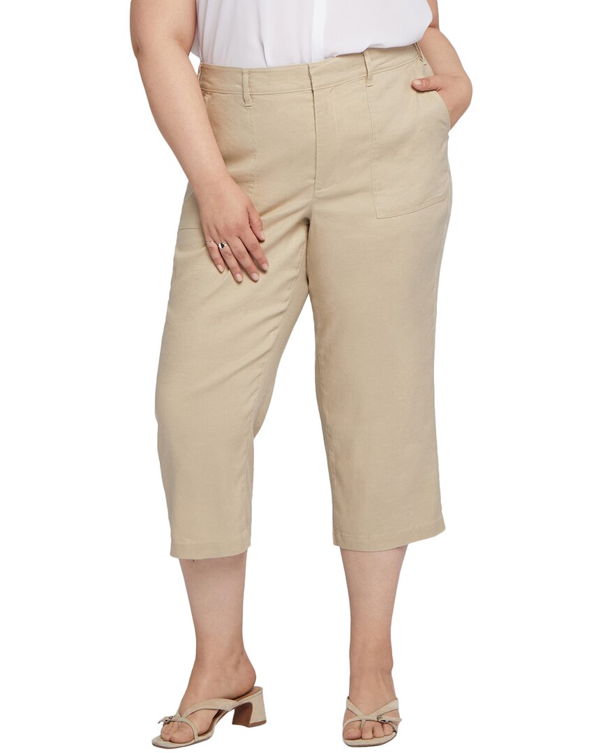 Nydj Plus Utility Feather Linen-blend Pant Jean