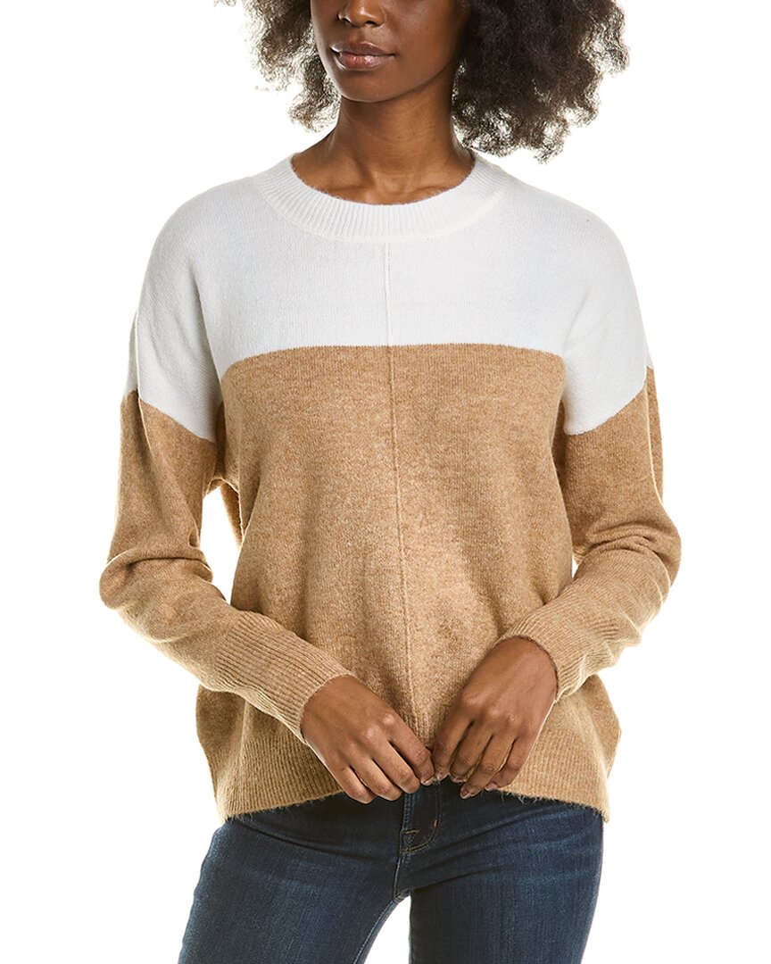 Shop Vince Camuto Colorblock Cozy Sweater In Brown