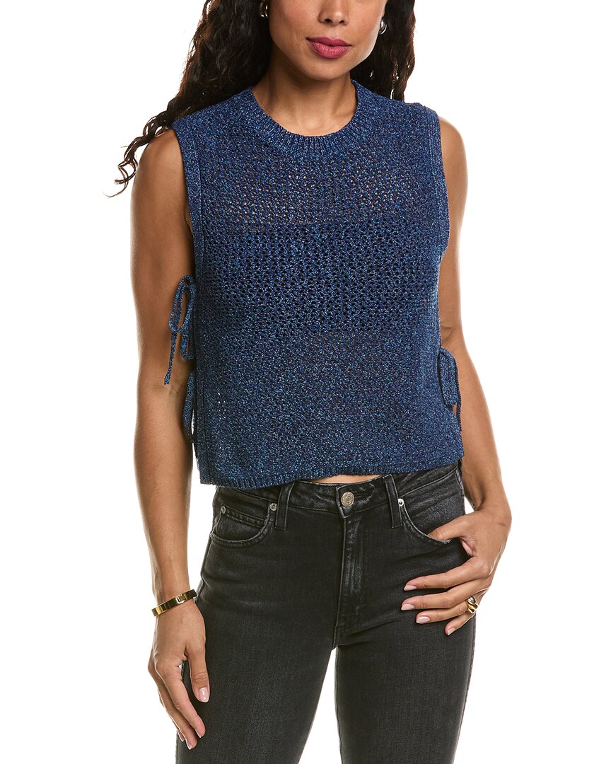 Rag & Bone Carter Crochet Muscle Tank In Blue