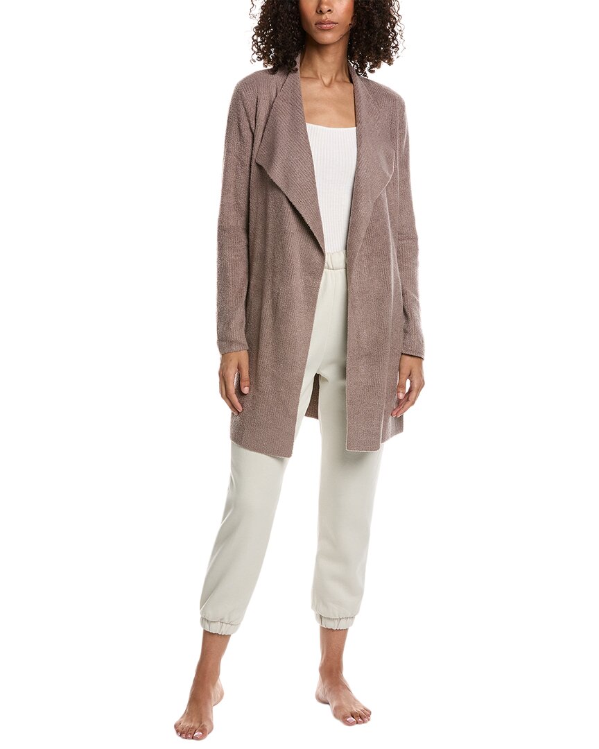 Barefoot Dreams Cozychic Lite Waist Tie Cardigan In Brown