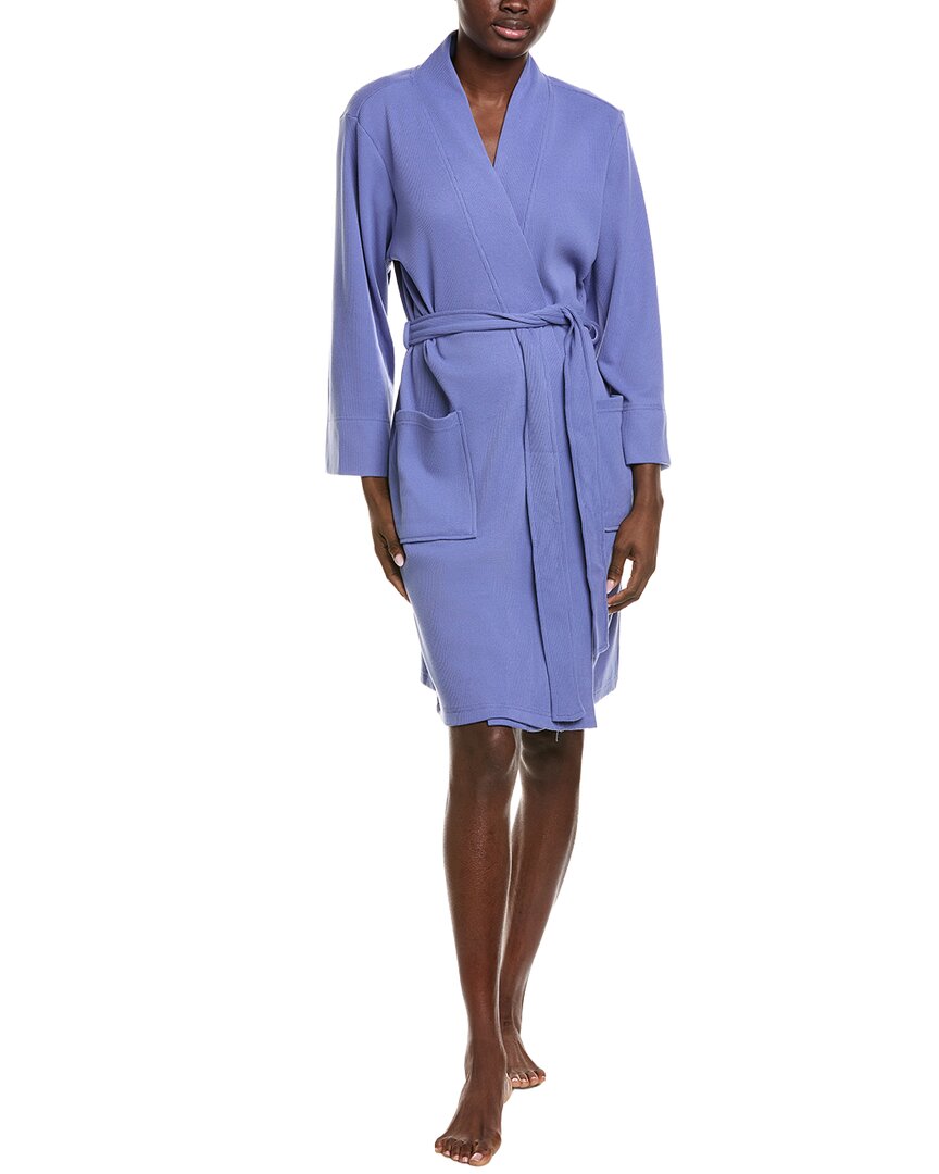 N Natori Tranquility Waffle Knit Robe In Blue