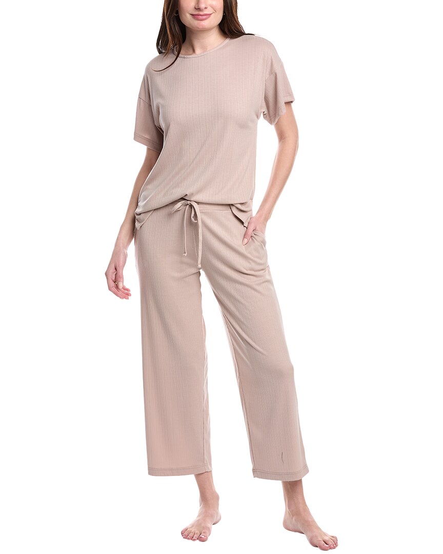 N Natori 2pc Soothe Pajama Set In Brown