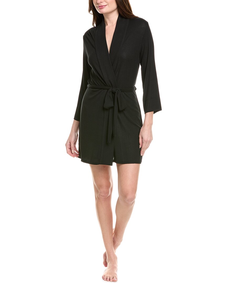 Natori Rib Essential Robe In Black