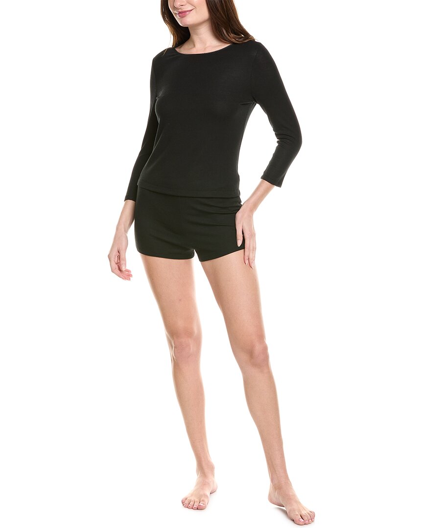 Natori Rib Essentials Short Pajamas In Black