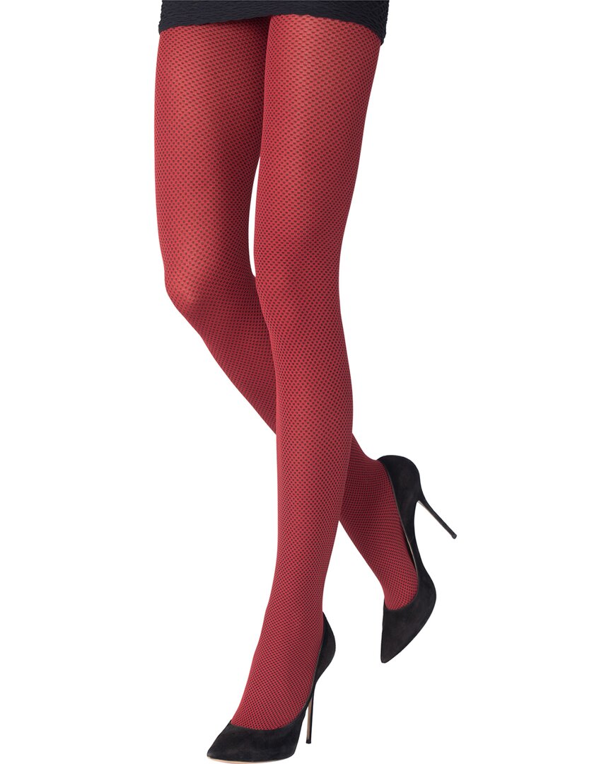 Emilio Cavallini Rice Grains Tights In Burgundy