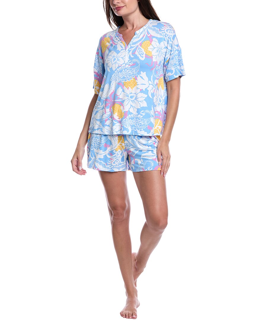 Ellen Tracy 2pc Top & Short Set In Blue