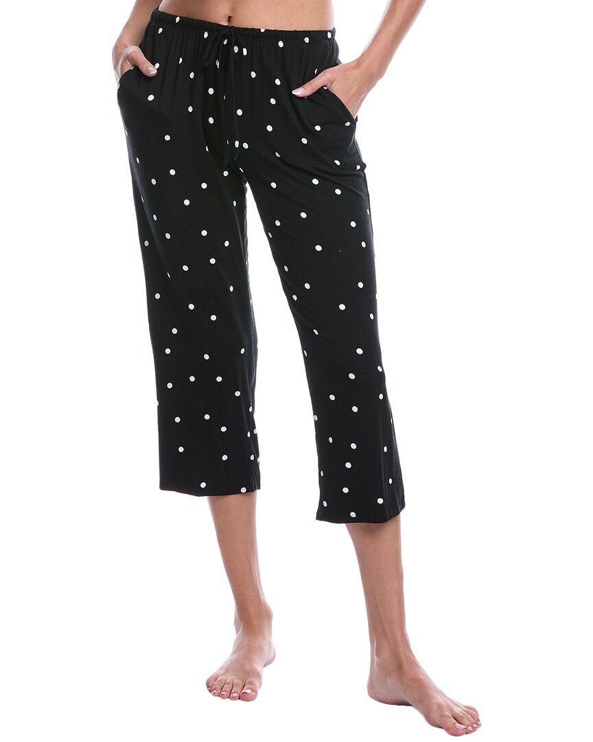Ellen Tracy Yours To Love Capri Pajama Pants In Black Dot