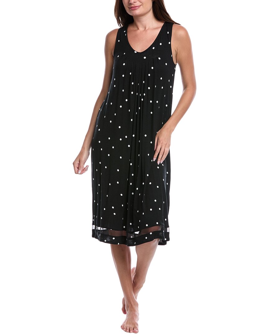 Ellen Tracy Midi Nightgown In Black