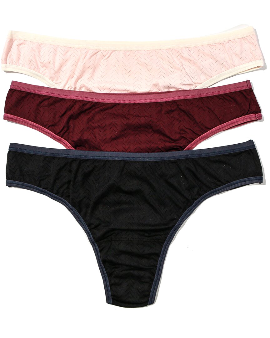 Hanky Panky Move Calm Hi-rise Thong 3 Pack In White