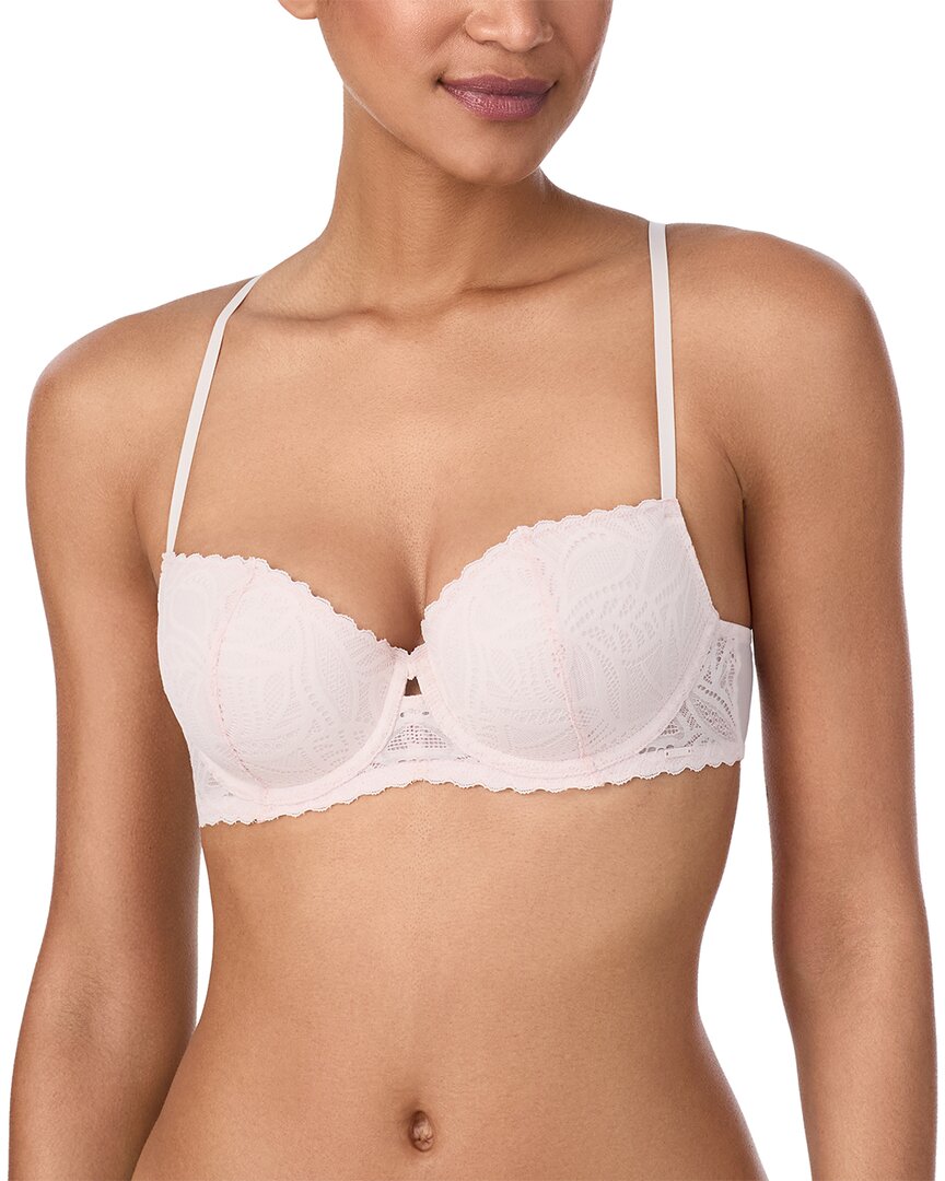 Dkny Deco Underwire Lace Balconette Bra In White