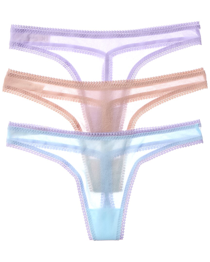 On Gossamer Ongossamer 3pk Mesh Hip G Thong In Multi