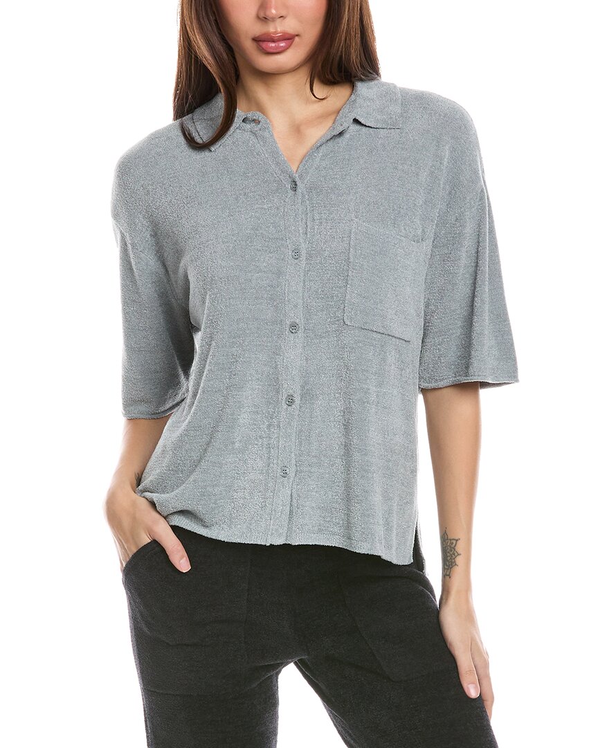 Barefoot Dreams Cozychic Ultra Lite Cropped Shirt In White