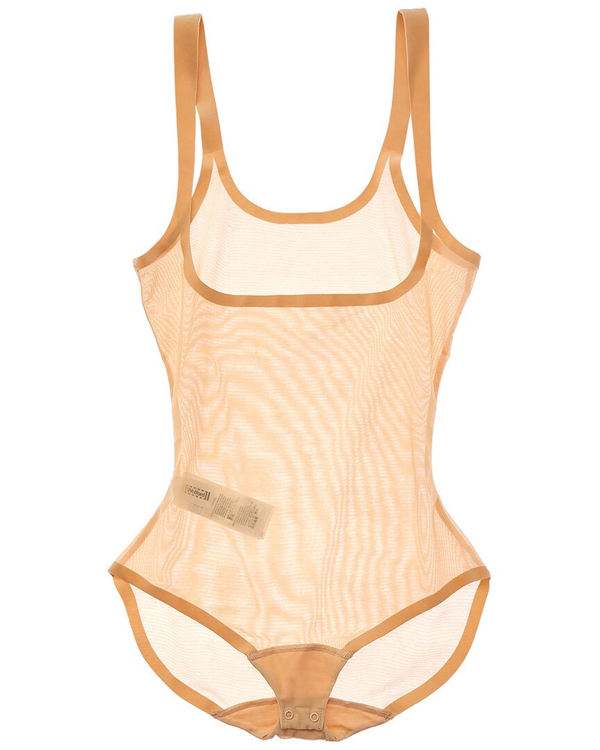 Wolford Tulle Forming Bodysuit In Beige