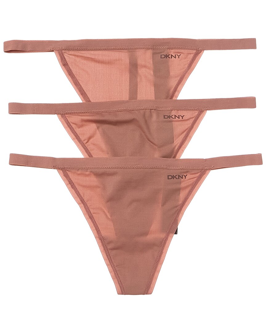 Shop Dkny 3pk Active Comfort String Thong In Pink