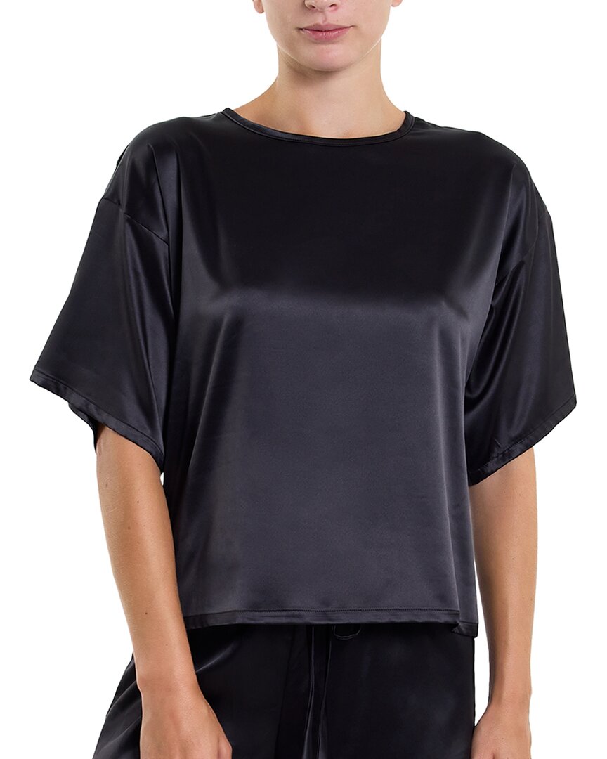Hanky Panky Satin Sleep Tee In Black