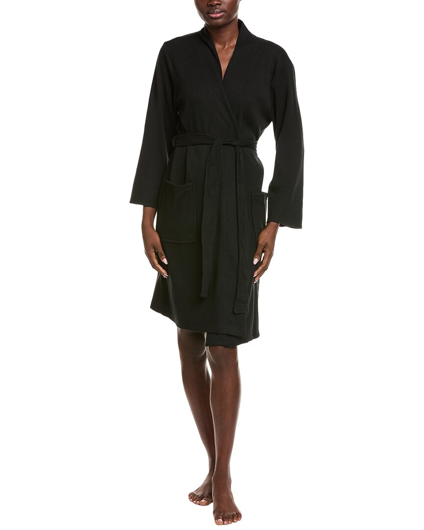 N Natori Tranquility Waffle Knit Robe In Black