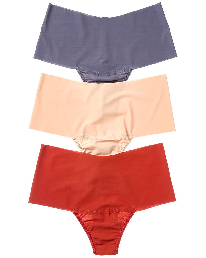 Hanky Panky Set Of 3 Breathe High-rise Thong In Multi