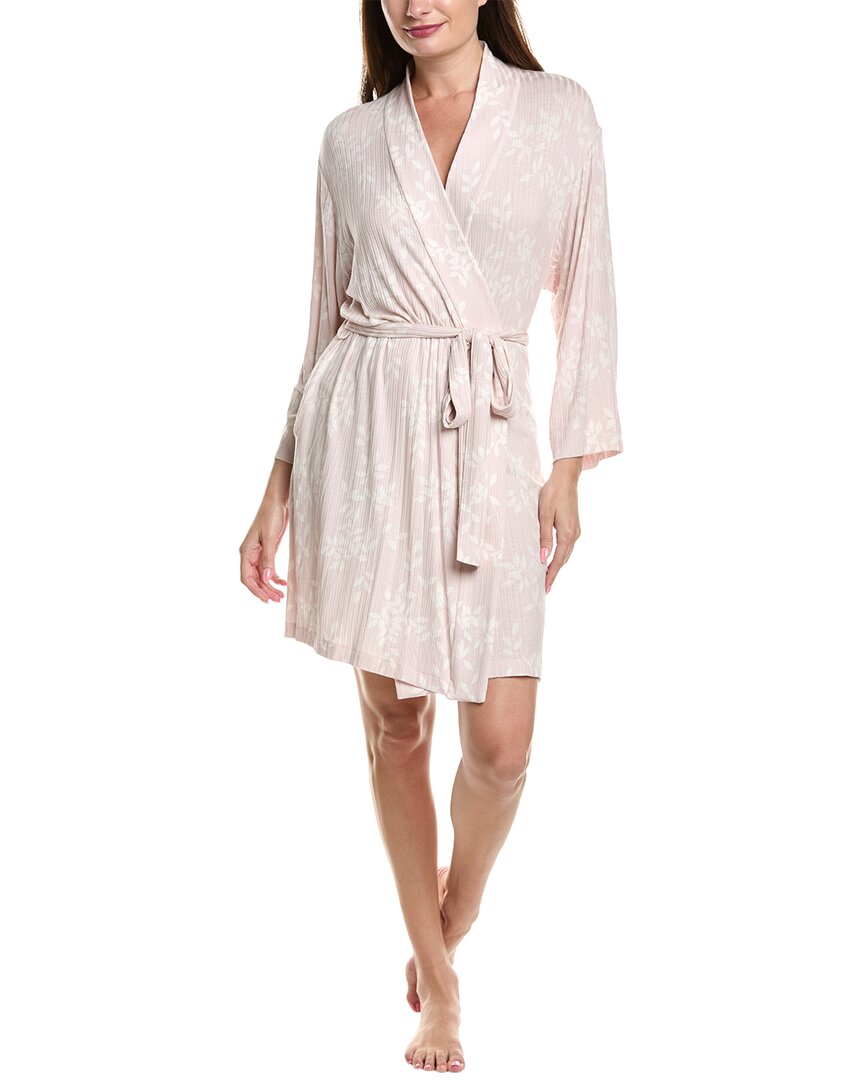 Natori Edit Aria Printed Rib Robe In White