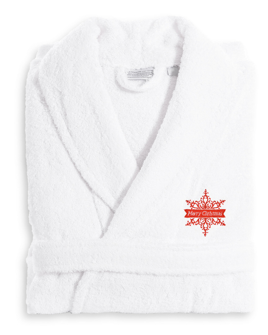 Linum Home Textiles Merry Christmas Turkish Cotton Terry Bathrobe