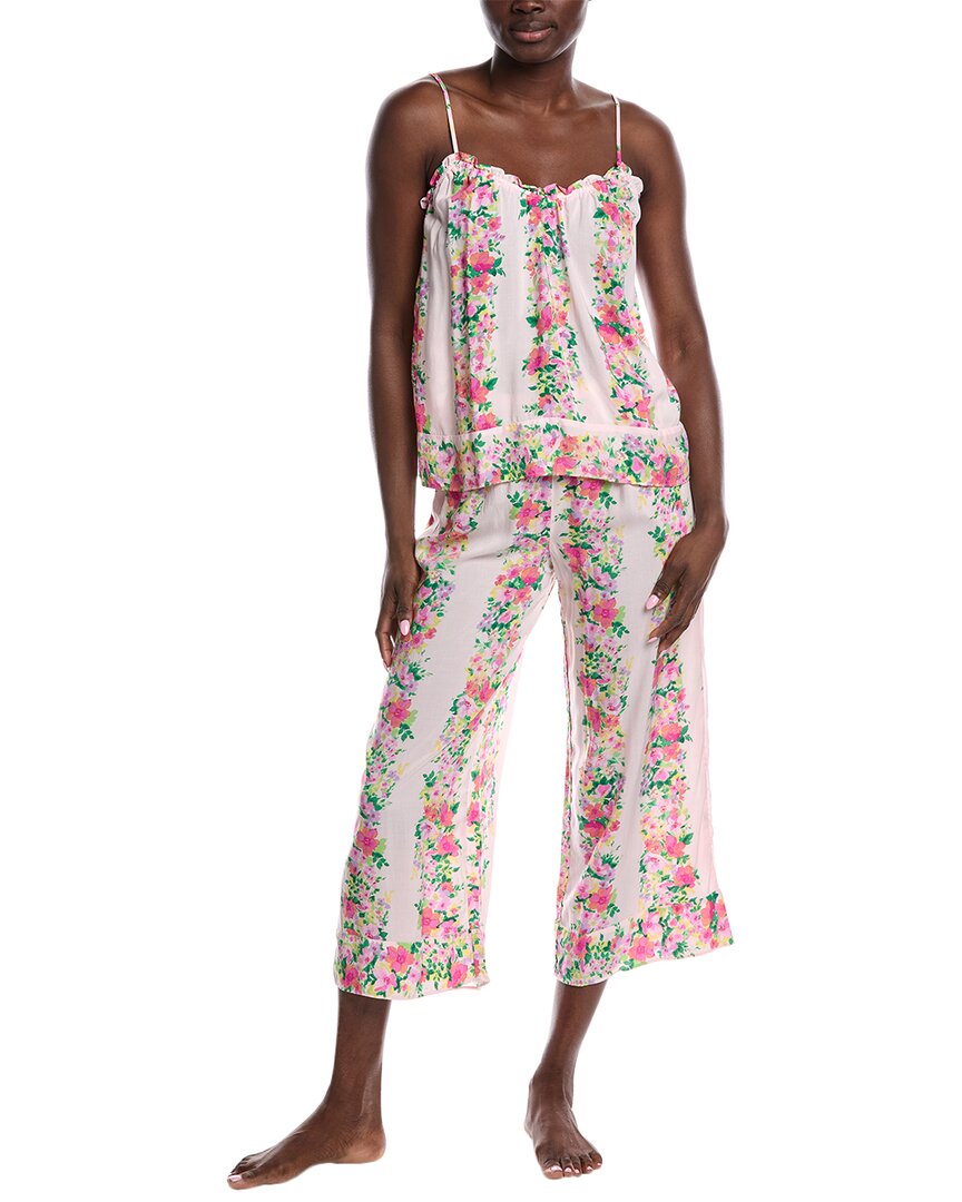 40 Winks 2pc Tank & Cropped Pant Set In Pink