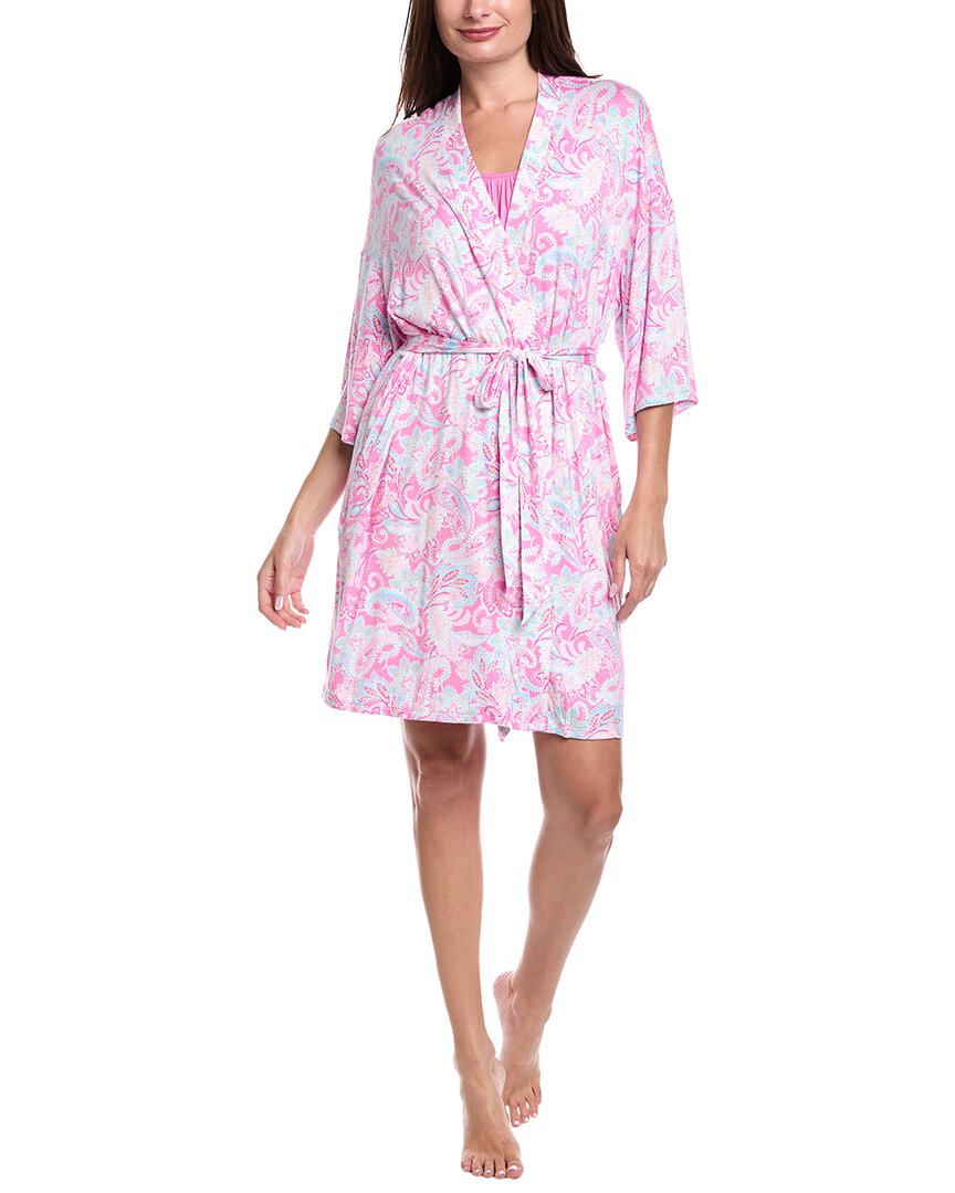 Ellen Tracy 2pc Robe & Pant Set In Multi