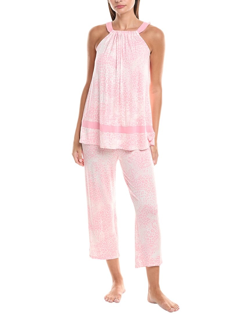 Ellen Tracy 2pc Top & Pant Pajama Set In Pink