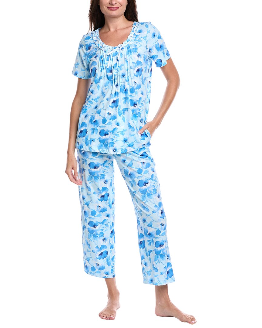 Carole Hochman 2pc Pant & Top Capri Pakama Set In Multi