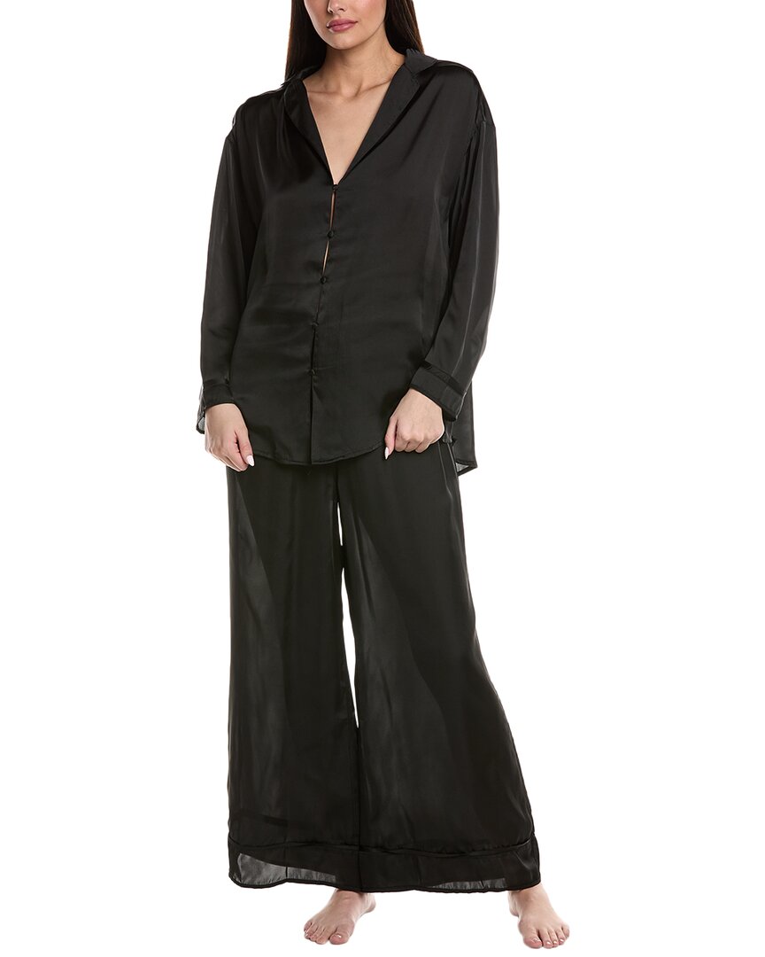 Shop Free People 2pc Dreamy Days Pajama Set In Black