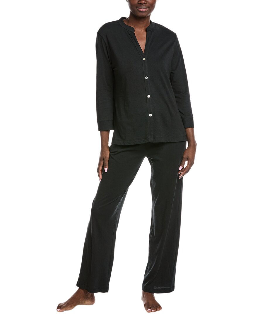N Natori 2pc Breeze Mandarin Pajama Set In Black