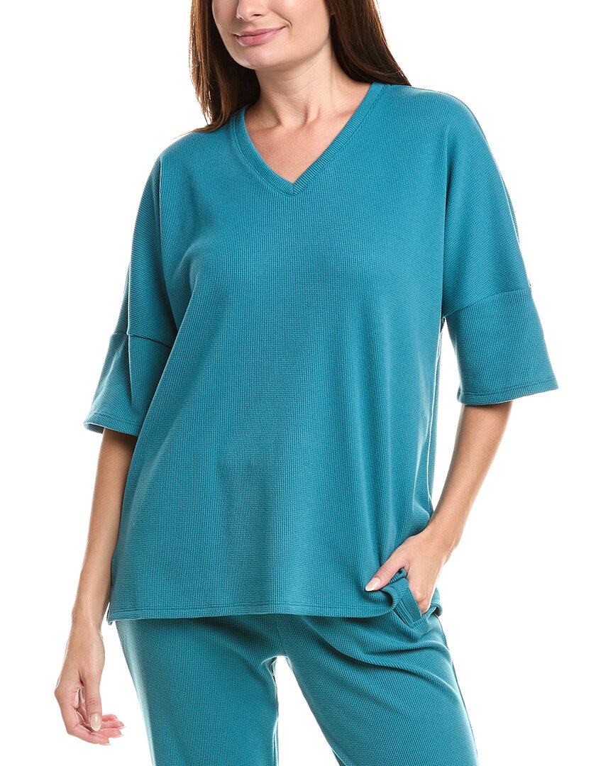 N Natori Tranquility V-neck Top In Blue