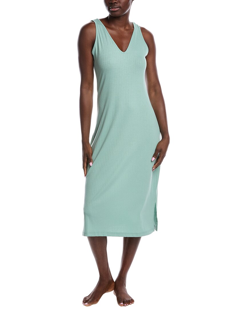 N Natori Soothe Rib Slip Dress In Green