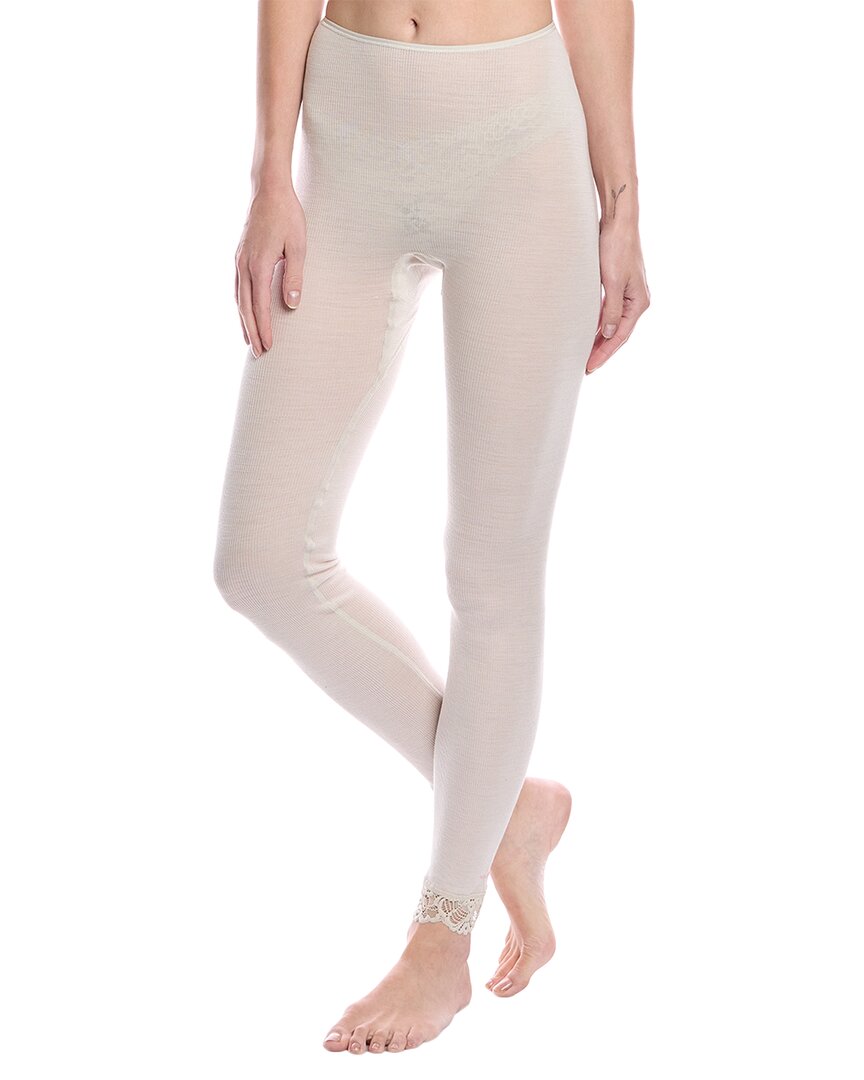 Hanro Woolen Lace Wool & Silk-blend Legging In White