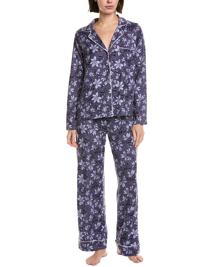 Splendid 2pc Notch Pillowsoft Pajama Set In Blue