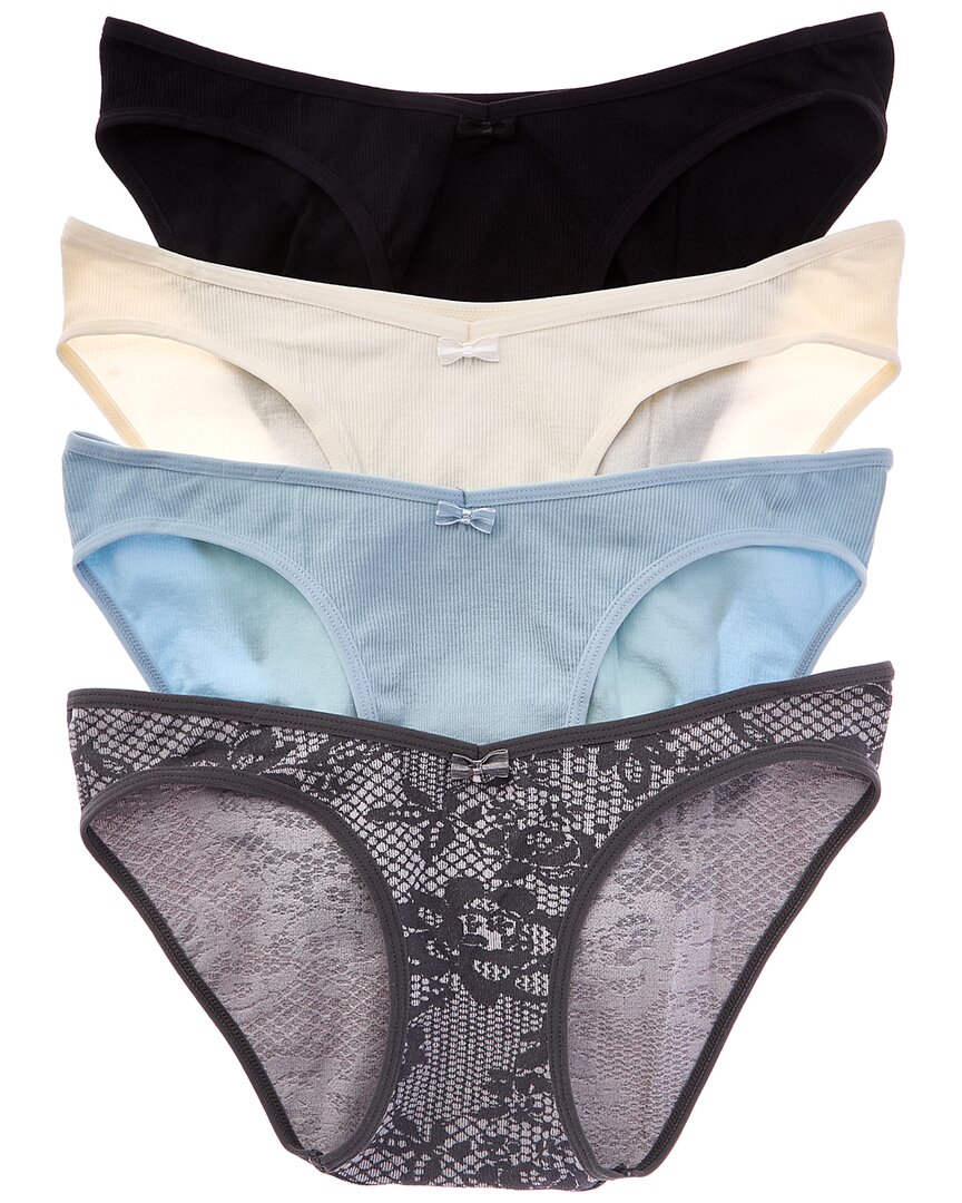 Sugar Set Of 4 Seamless Rib Bikini In Multi