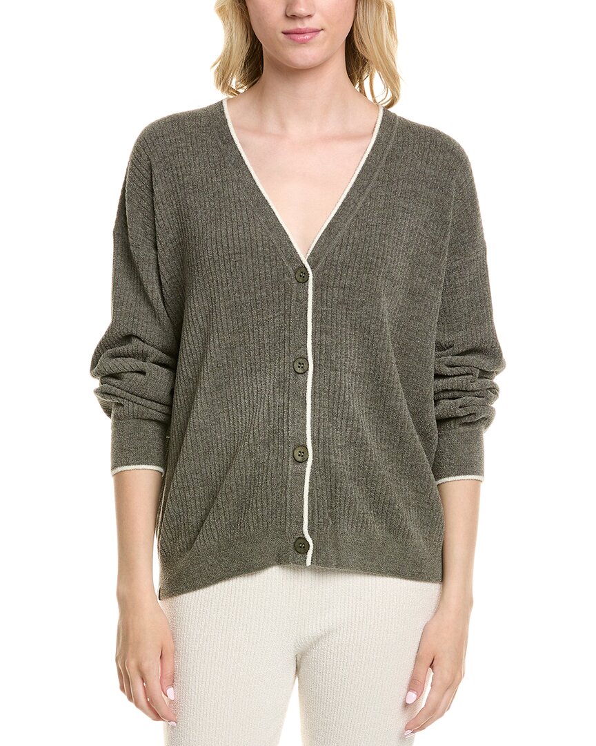 BAREFOOT DREAMS BAREFOOT DREAMS COZYCHIC ULTRA LITE CONTRAST RIBBED CARDIGAN