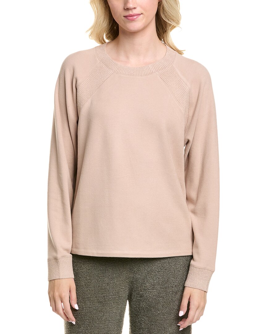 Barefoot Dreams Malibu Collection Brushed Fleece Mix Raglan Pullover