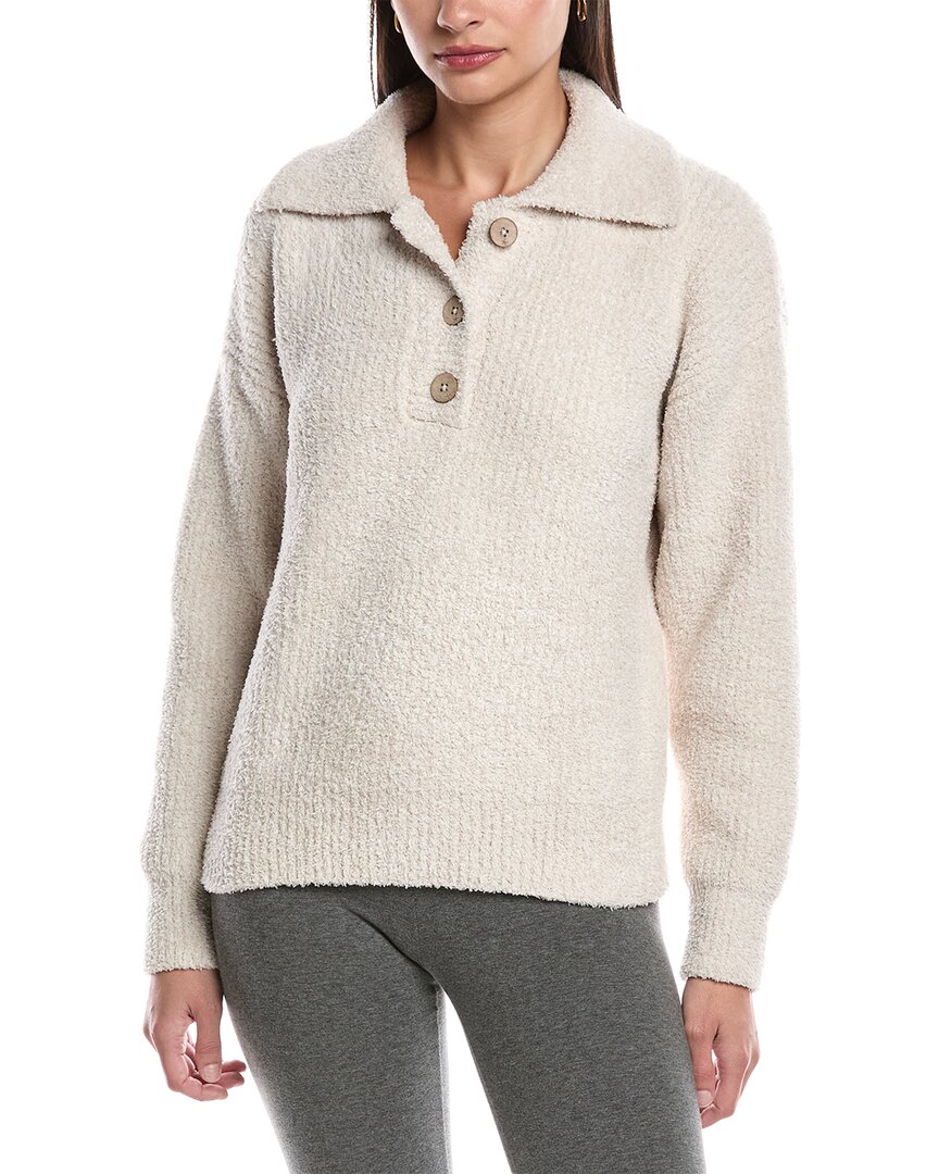 Barefoot Dreams Cozychic Button Placket Pullover In Neutral