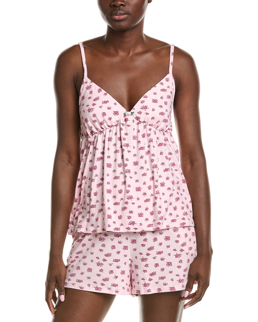 Nanette Lepore 2pc Pajama Shirt & Short Set In Pink