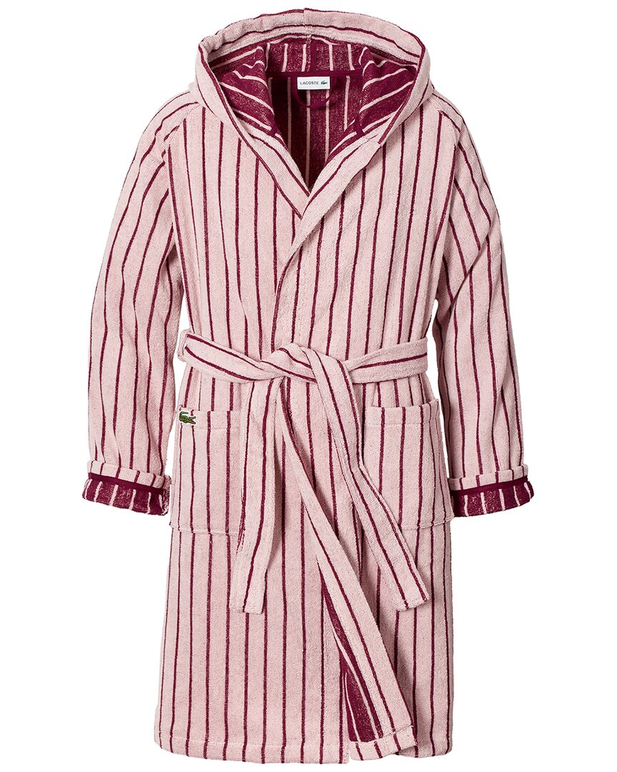 Lacoste Centre Mark Robe 100% Cotton In Pink