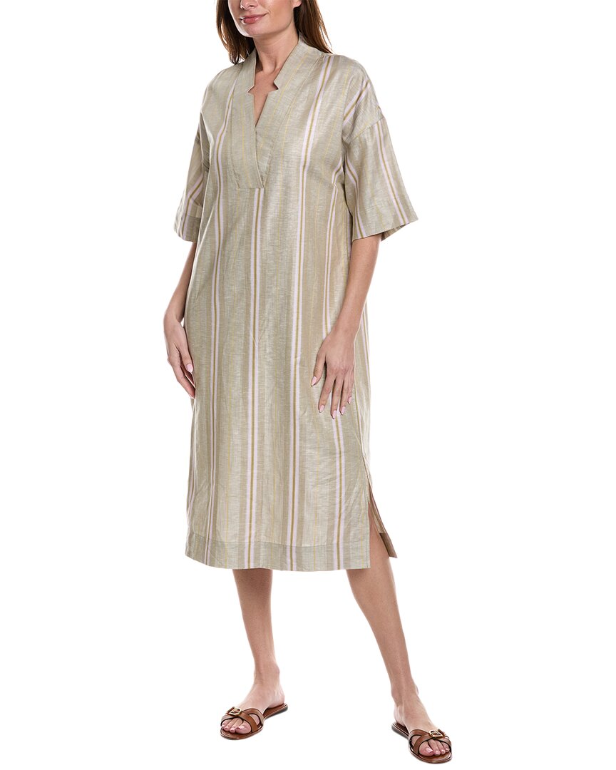 Hanro Urban Casuals Linen-blend Midi Dress In Beige