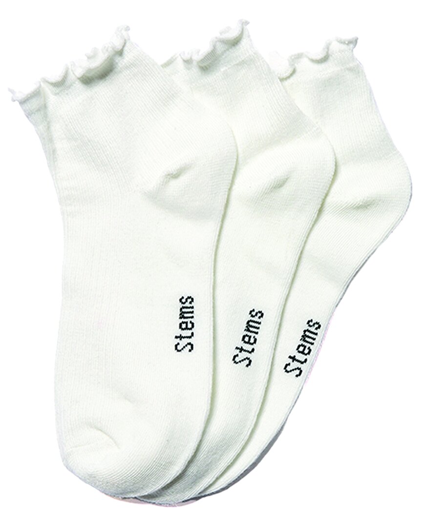 Stems Everyday Classic Ruffle Socks In White