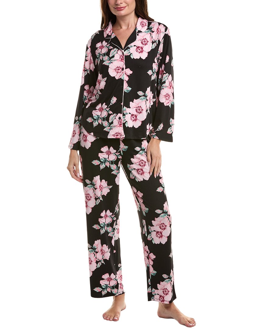 Flora By Flora Nikrooz Lindsey Collared Knit Pajamas In Multi