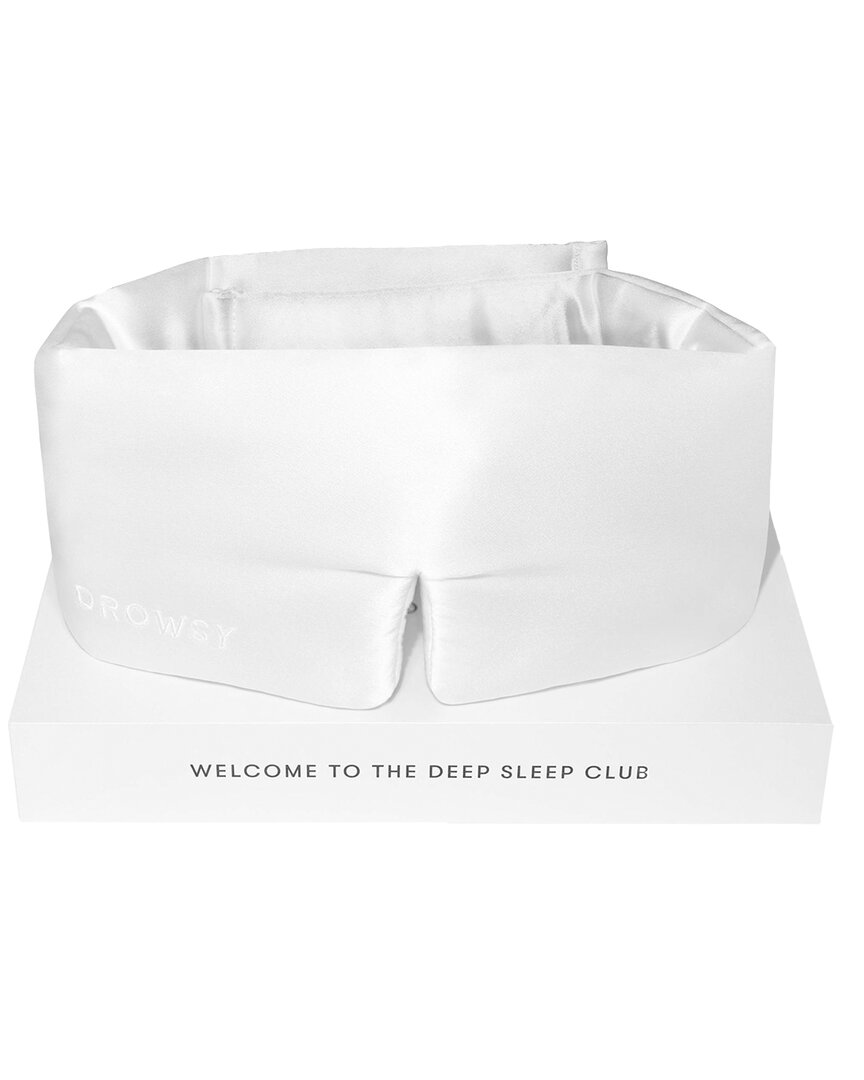 Drowsy 22 Momme Silk Sleep Mask In White